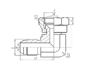 90°彎公制外螺紋74°外錐面密封|公制活動內(nèi)螺紋74°內(nèi)錐面密封